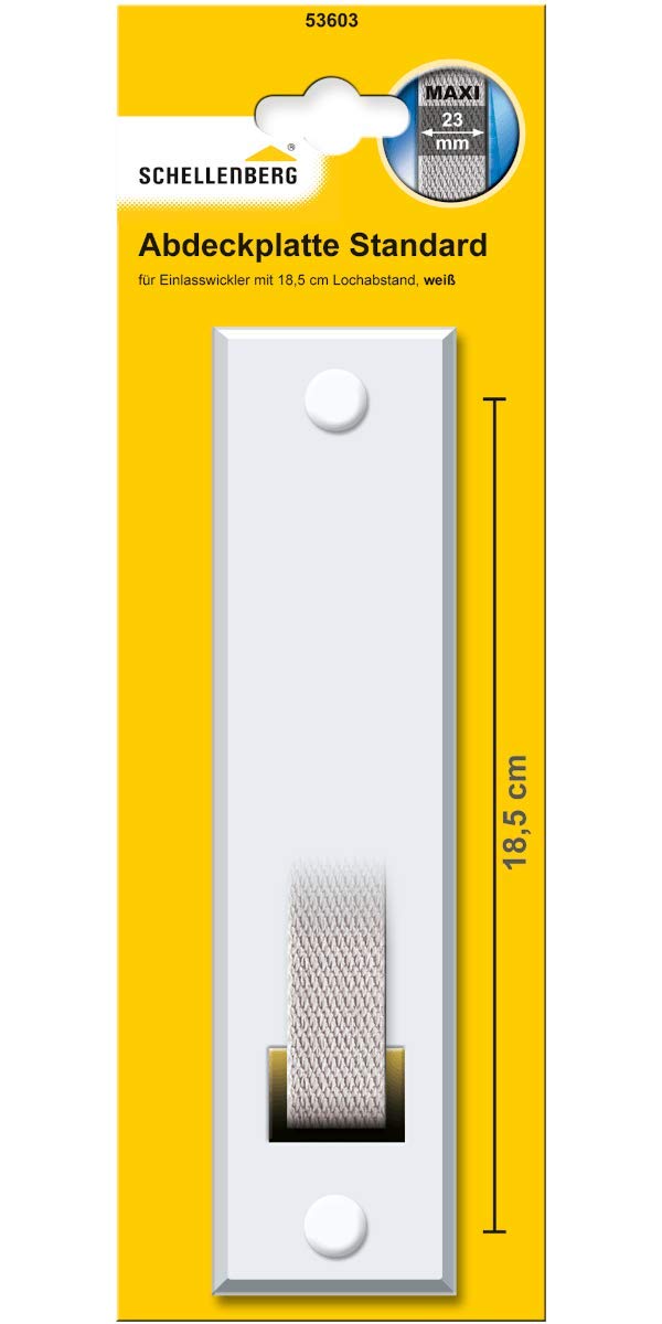 Schellenberg 53603 Roller Shutter Belt Cover Hole Spacing 18.5 cm Standard Maxi for Belt Winder and Inlet Winder White