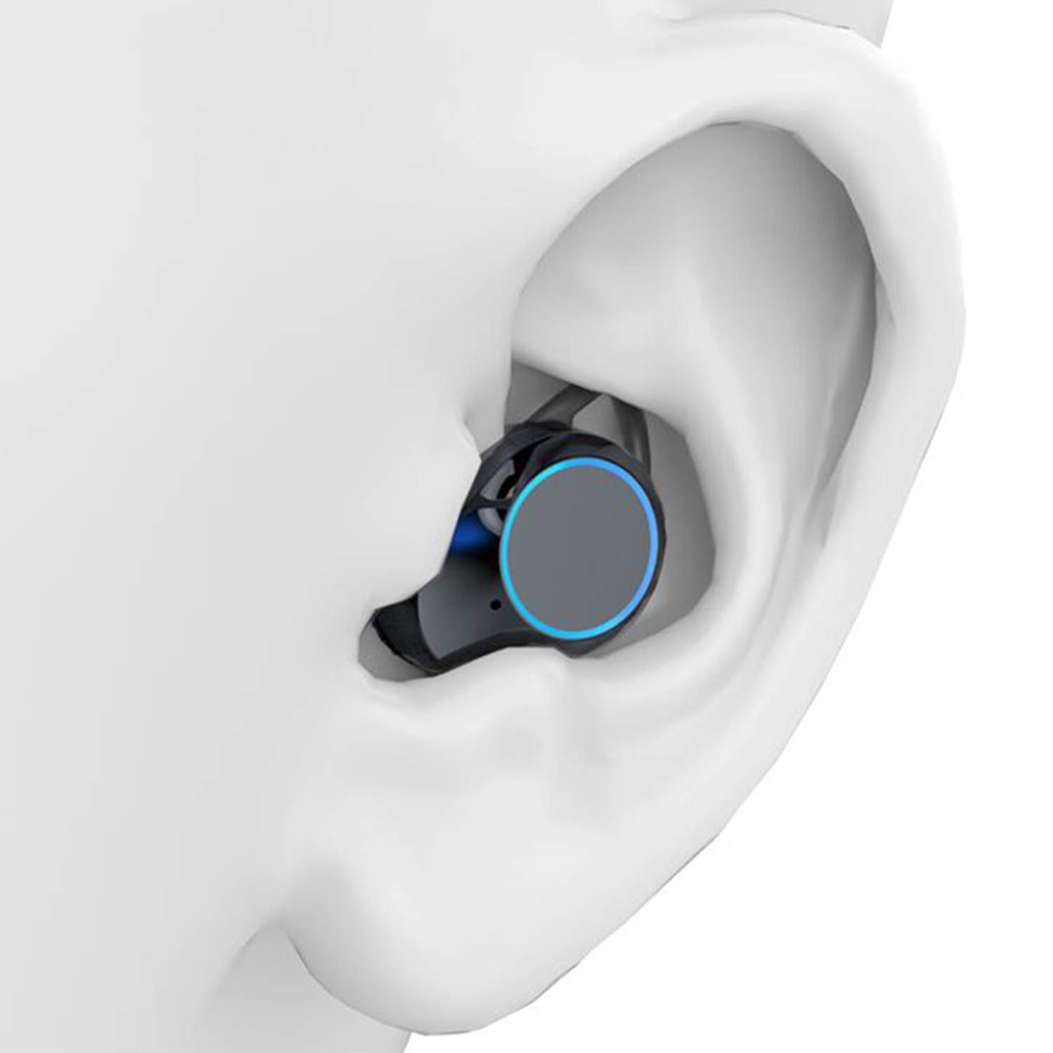 HAMTOD Auricolari Bluetooth Senza Fili G02, Cuffie Wireless 5.0 Riduzione del Rumore Hi-Fi Stereo, 3300mAh Smart Power Bank Display LED Impermeabile IPX6 Mini Ear Auricolare (Tempo di Musica 4H)