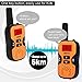 UOKOO Kids Walkie Talkies, 22 Channel FRS/GMRS 2 Way Radio 2 miles (up to 3.7 Miles) UHF Handheld Walkie Talkies for Kids (1 Pair) Orange