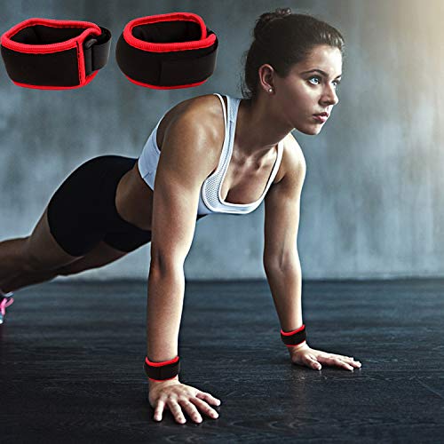 Wesoke Durable Ankle/Wrist Weights, Adjustable Straps, Mini Hand Leg Arm Cuff Weight Set for Women Men Kids Children Fitness Dancing Exercise Gym Workouts Aerobics (1 Pair, 1lb 2lb)