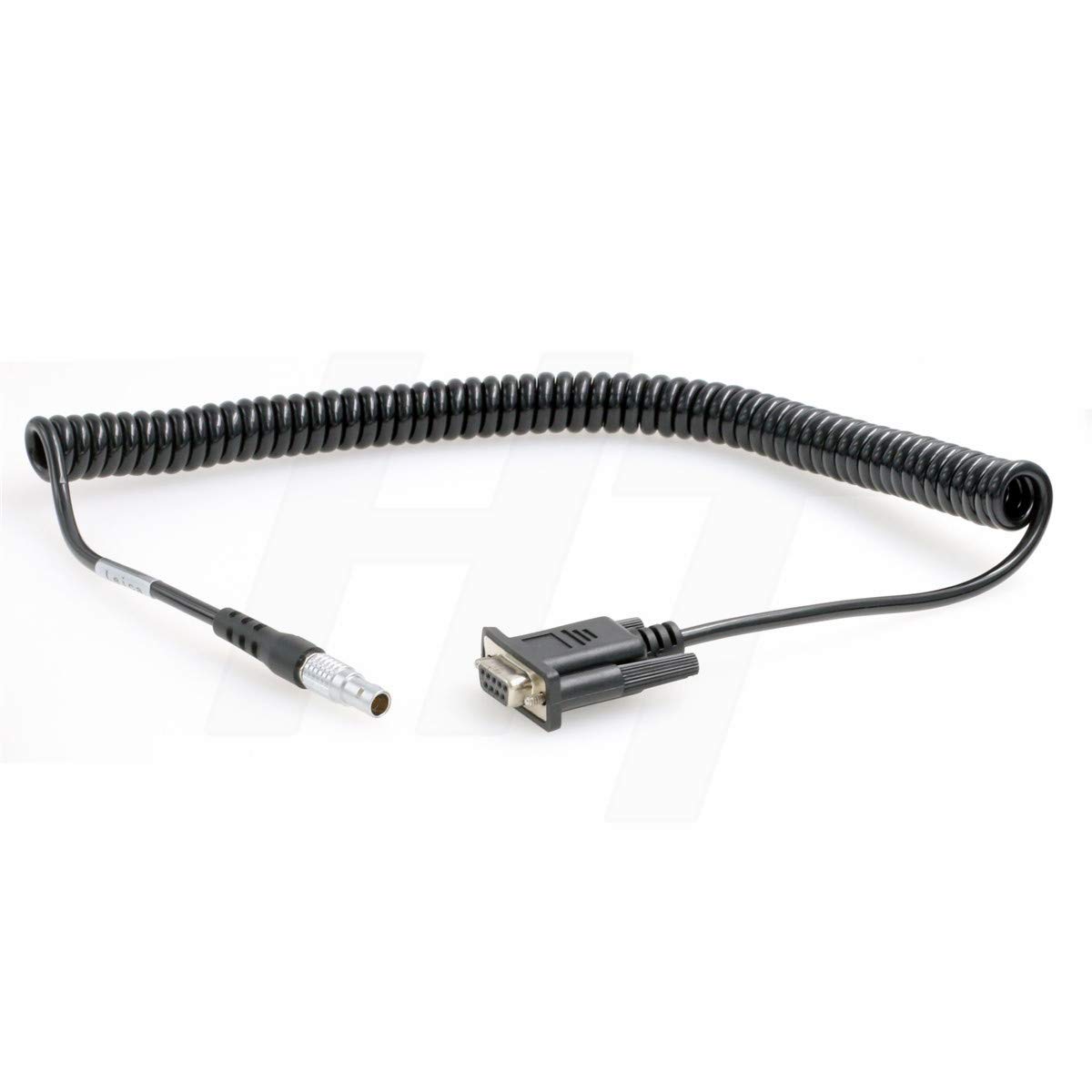 HangTon Coiled Serial Data Cable 0B 5 Pin to RS232 DB9 for Leica Total Station to Computer PC