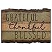Grateful Thankful Blessed Rustic Bark Look Wood Sign Magnet