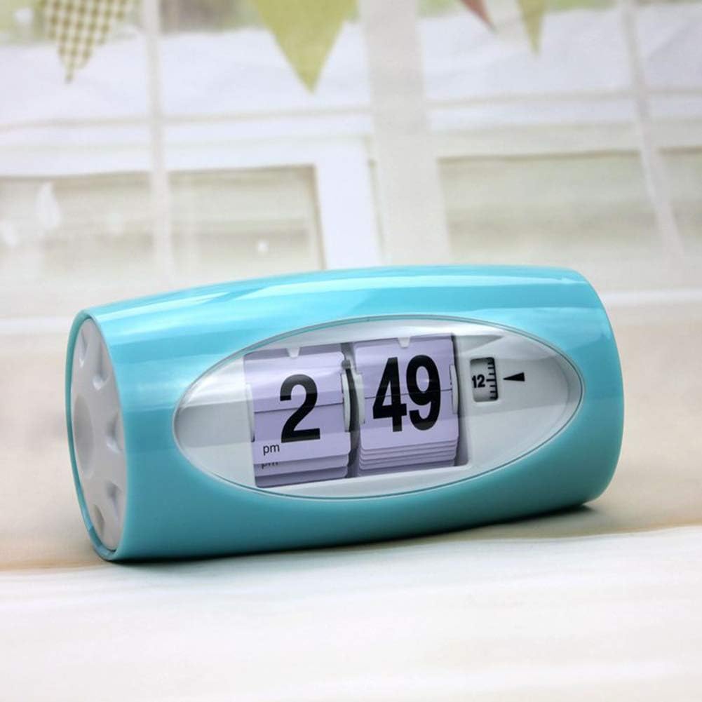 Auto Flip Clock,Desktop Clock,Neat Simple Shelf Clock - Classic Digital Display Battery Powered - Home & Office Décor,SkyBlue