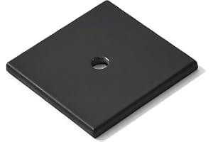 Khtumeware 10-Pack 1-1/2 Inch Square Backplate for Knobs in Matte Black Cabinet Hardware Knob Backplate/Back Plate