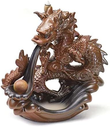Celawork Incense Holder Ceramice Backflow Dragon Plays Beads Incense Burner dragon