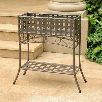International Caravan Mandalay Iron Rectangular Plant Stand