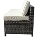 PATIOROMA Armless Chair Outdoor Furniture Sectional Sofa Set All-Weather Grey PE Wicker with Cushions | Patio, Backyard, Pool|Steel Frame
