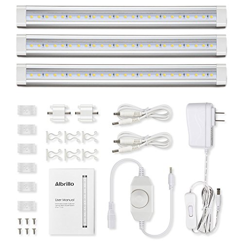 Albrillo Under Cabinet LED Lighting, Dimmable Under Counter Kitchen Lighting, 12W 900lm, soft White 3000K, Pack of 3 - Thumbnail 7