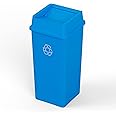 Regal Altair 50 Gallon Blue Square Commercial Trash Garbage Can with Lid | Outdoor Office Restaurant School Kitchen