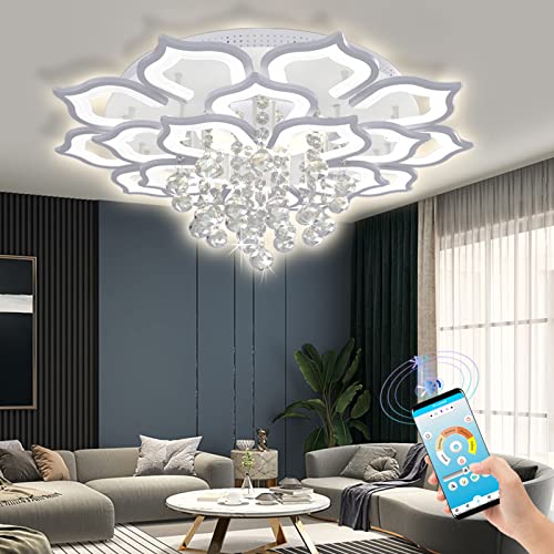 Modern Ceiling Light,Crystal Flush Mount LED Chandelier Ceiling