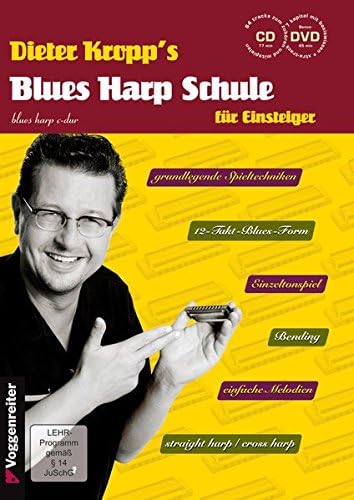 Blues Harp Schule: blues harp c-dur / für Einsteiger / grundlegende Spieltechniken / 12-Takt-Blues-Form / Einzeltonspiel / Bending / einfache Melodien /