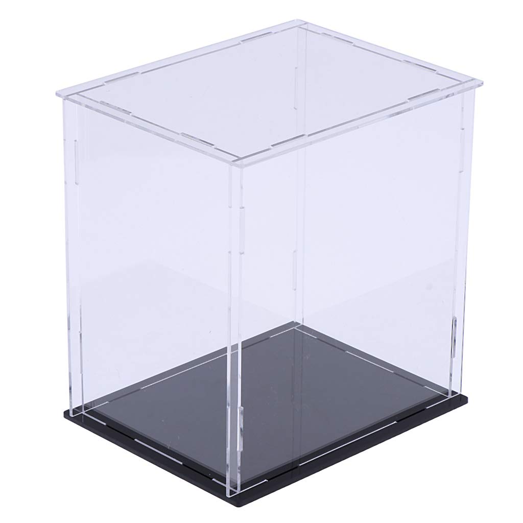 Vitrine Collection Acrylique Noire - Protection Anti-poussière - Figurines, Bijoux, Souvenirs - Base épaisse