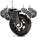 RevoSmooth Premium Rubber Office Chair Caster Replacement, Set of 5 (3