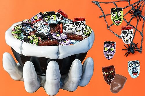 FRUIDLES HALLOWEEN MONSTER FACES MUMMIES, TRICK-OR-TREAT PARTY BAG FILLERS, INDIVIDUALLY WRAPPED IN MULTI-COLOR EYE DESIGN FOILS, KOSHER CERTIFIED (HALF-POUND)
