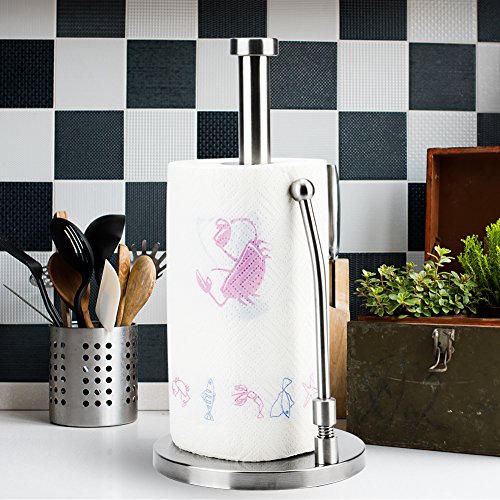KKPOT Kitchen Standing Paper Towels Holder,Stainless Steel Countertop Rack for Tissue and Napkin in Roll - Thumbnail 4