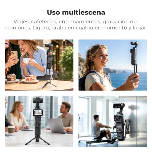 K&F CONCEPT Trípode Tornillo 1/4" Soporte Extensible | Base Magnética Con Trípode Plegable, Adaptable a Insta360 Luna Ultra/Pocket 4/4P/3 -PP01