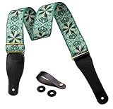 TIMBREGEAR extreme comfort acoustic guitar strap electric guitar strap + free - two guitar strap locks + guitar strap button!(Green)
