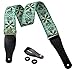 TimbreGear Vintage Woven Collection Strap Set For Acoustic and Electric Guitar FREE STRAP BUTTON AND LOCKS INCLUDED BEST STRAP BUNDLE (Green)