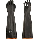 ThxToms Chemical Resistant Gloves, 28 Mil Heavy Duty Latex, 22 Inch, 1 Pair | Heavy Duty Rubber Gloves, Puncture Resistant, Acid, Oil &amp; Alkali Resistant for Industrial Cleaning, Auto Repair &amp; Mechanics