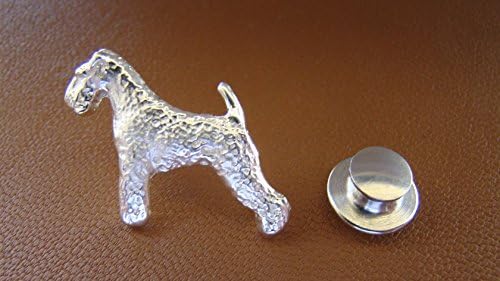 Small Sterling Silver Lakeland Terrier Standing Study Lapel Pin