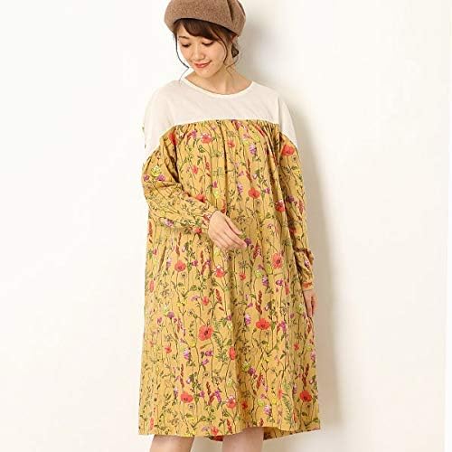 Amazon スーパーハッカ Super Hakka ナチュラルプレーリープリント天竺カットワンピース 花柄 40イエロー 99 F ワンピース チュニック 通販
