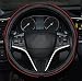 Rueesh Microfiber Leather Car Steering Wheel Cover, Soft Padding, Durable, No Smell, Universal 15 Inch Steering Cover, Anti-Slip Embossing Pattern A, Black with Red Line