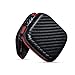 F&K Earbuds Case with Internal Mesh Pocket for Earphone or Smartphone's Charging Cable SMD card USB cable Earphone Case Headphone Case Carrying Case (Black, Small Size)
