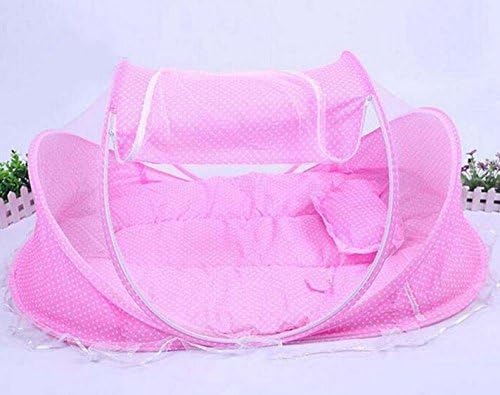 New Spring Winter 0-36 Months Baby Bed Portable Foldable Baby Crib With Netting Newborn Sleep Bed Travel Bed Baby Cotton Blend pwodwi ti bebe kado (1pc, pink color)