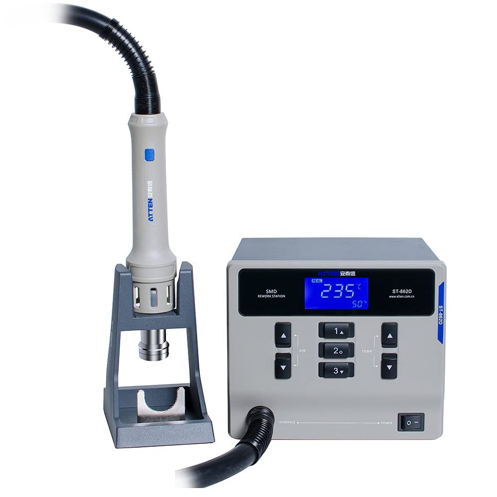 Photo 1 of ATTEN ST-862D Lead-free Hot Air Gun Soldering Station Intelligent Digital Display 1000W ST862D Rework Station For PCB Chip Soldering Repair