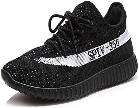 YEEKIDS Kids Lightweight Breathable Sneakers Easy Walk Casual Sport Shoes For Boys Girls(Toddler/Little Kid/Big Kid) Black 25
