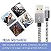 iPhone Cable - Aonsen 3Pack 6FT Extra Long Nylon Braided Charging Cord Charger, Lightning to USB Cable for iPhone 7, 7 Plus, SE, 6s, 6, 6 +, 5, 5s, iPad Air / Mini, iPod (GreyWhite)