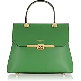LeParmentier Atlanta Top Handle Satchel Bag, Genuine Leather, 10.6 x 8.7 x 4.7 inches, Gold Hardware