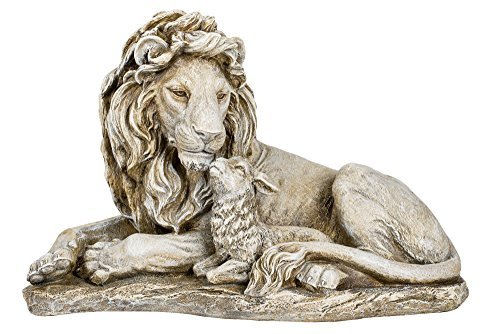 Joseph's Studio Lion and Lamb Garden Statue