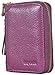 Easyoulife Genuine Leather Credit Card Holder Zipper Wallet With 26 Card Slots (Purple with Metal Zipper)