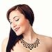 Jane Stone Fashion Statement Collar Necklace Vintage Openwork Bib Costume Jewelry (black)