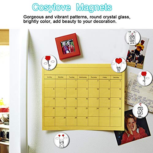 image for Cosylove 12pcs Flower Refrigerator Magnets, Crystal Glass Fridge Magne