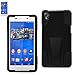 Reiko Tight Fit Silicon Case/Protector Cover with Built In Media Kickstand for Sony Xperia Z3V - Retail Packaging - Black