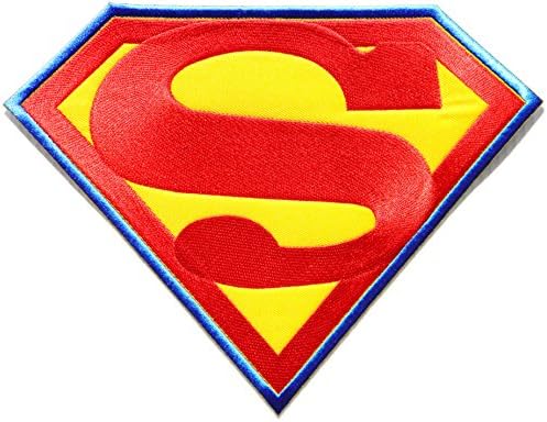 9" Big Superman Man of Steel Superhero Super Hero Cartoon Comic Patch Sew Iron on Embroidered Applique Collection Clothing DIY By PatchPrimium