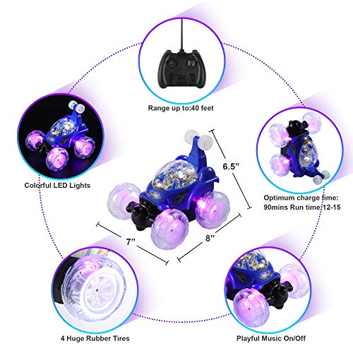 image for UTTORA Remote Control Car, RC Stunt Car Invincible Tornado Twister Rem