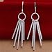 Alicenter(TM) Women's Jewelry 925 Sterling Silver SP Vintage Five Columns Dangle Earrings