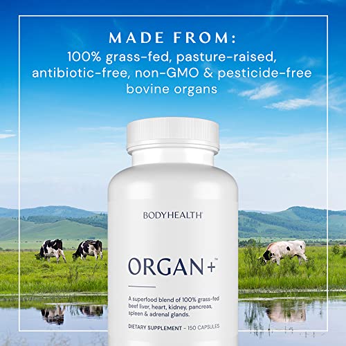 BodyHealth Organ+ GrassFed Glandular Organ Complex, Grassfed Beef
