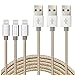 iPhone Cable BULESK 3Pack 10FT Nylon Braided Lightning to USB iPhone Charger Cord for iPhone 7 Plus 6S 6 SE 5S 5C 5, iPad 2 3 4 Mini Air Pro, iPod - Gold & Silver