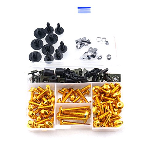 Motorcycle Kits Complete Bolt Fairings Bolt Kits screw Clips For Yamaha Honda Suzuki Bmw Kawasaki Ktm Ducati MT07 MT09 Z1000 CBR1000RR CBR600RR (Gold, 2)