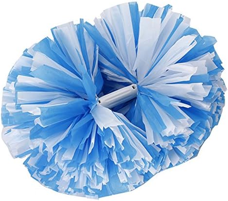 2PCS Cheering Squad Cheerleading Pom Poms for Alive Invigorating Sports Party by NNBX (Blue+white)