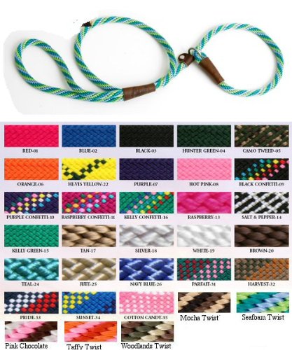 Mendota Dog Products British Style Slip Leash, 1/2-Inch by 4-Feet, Mocha Twist