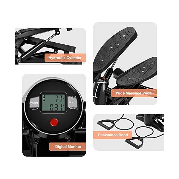 DACHUANG Steppers for Exercise, Exercise Step Machine with LCD Monitor Stepper Machine Fitness Aerobic Stepper Small and…