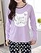 MyFav Big Girls Heart-Shape Sleepwear Novelty Cat Pajama Set Comfortable Bottoms