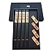 Reusable Chopsticks Set with Rest Natural Wood Chopsticks Holder Kit Chinese Chopsticks with Case 9 inch Non Slip Chop Stick for Food Pack of 4 by Mainiusi