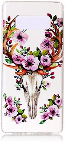 Galaxy Note 8 Case, Gefee Ultra Slim Luminous Effect Case Noctilucent Light In Night Pattern Rubber Soft TPU Protective Case Cover for Samsung Galaxy Note 8 (Sika Deer)