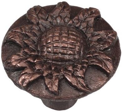Flower Patch 1.25" Sunflower Round Knob Finish: Oil Rubbed Bronze